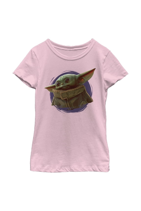 Girl's Star Wars: The Mandalorian The Child Circle Halo Graphic Tee Light Pink Medium
