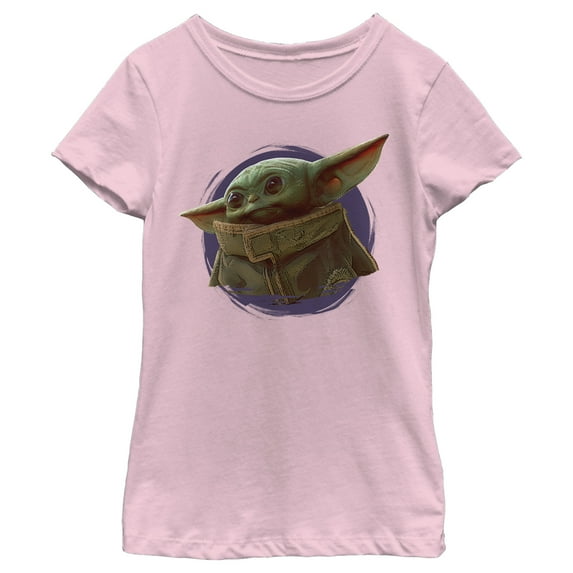 Girl's Star Wars: The Mandalorian The Child Circle Halo Graphic Tee Light Pink X Large