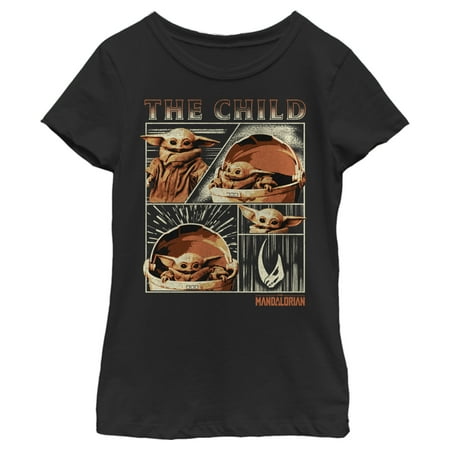 Girl's Star Wars: The Mandalorian The Child Collage Graphic Tee Black X Small