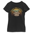 thumbnail image 1 of Girl's Star Wars: The Mandalorian The Child Considered Armed and Dangerous  Graphic Tee Black X Small, 1 of 3