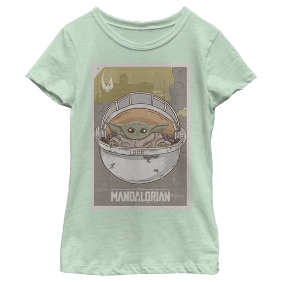 Girl's Star Wars: The Mandalorian The Child Cradle Graphic Tee Mint Small