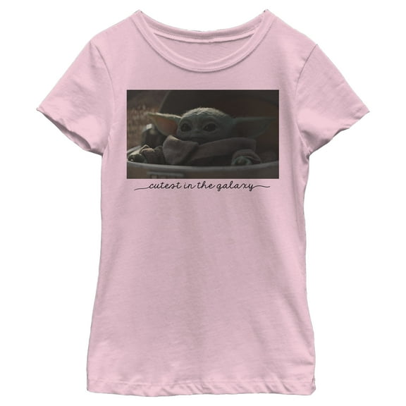 Girl's Star Wars: The Mandalorian The Child Cutest In The Galaxy  Graphic Tee Light Pink Small