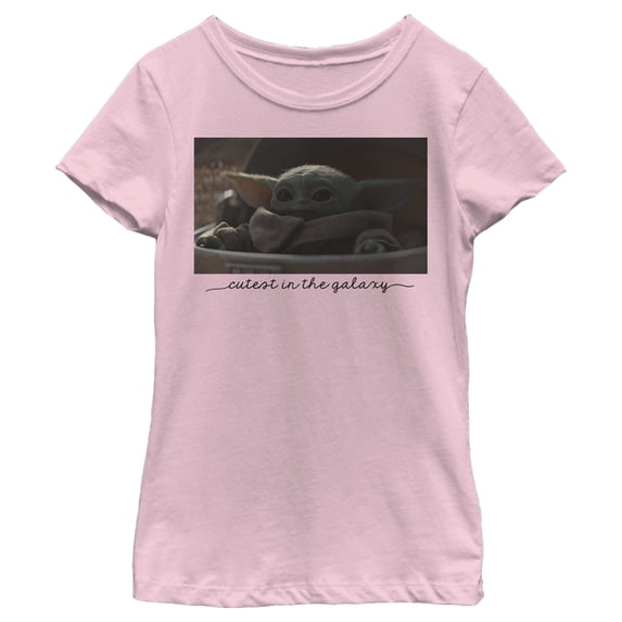 Girl's Star Wars: The Mandalorian The Child Cutest In The Galaxy Graphic Tee Light Pink Small