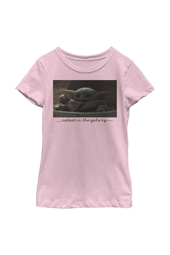 Girl's Star Wars: The Mandalorian The Child Cutest In The Galaxy Graphic Tee Light Pink Small