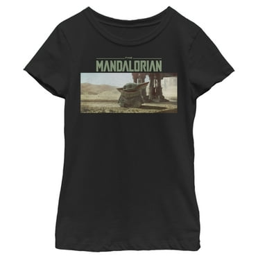 Girl's Star Wars: The Mandalorian The Child Desert Walking  Graphic Tee Black Large