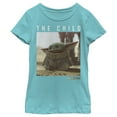 thumbnail image 1 of Girl's Star Wars: The Mandalorian The Child Frame  Graphic Tee Tahiti Blue Medium, 1 of 3