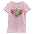 thumbnail image 1 of Girl's Star Wars: The Mandalorian The Child Heart Look  Graphic Tee Light Pink Medium, 1 of 3