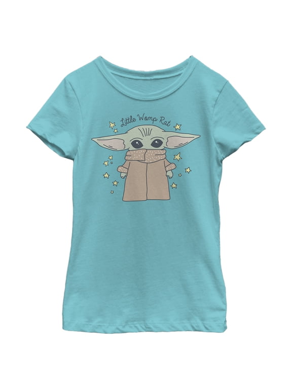 Girl's Star Wars: The Mandalorian The Child Little Womp Rat Graphic Tee Tahiti Blue Small