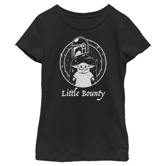 Girl's Star Wars: The Mandalorian The Child Mando Little Bounty Graphic Tee Black X Large