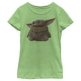 thumbnail image 1 of Girl's Star Wars: The Mandalorian The Child Portrait  Graphic Tee Green Apple X Large, 1 of 3