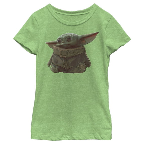 Girl's Star Wars: The Mandalorian The Child Portrait Graphic Tee Green Apple X Large