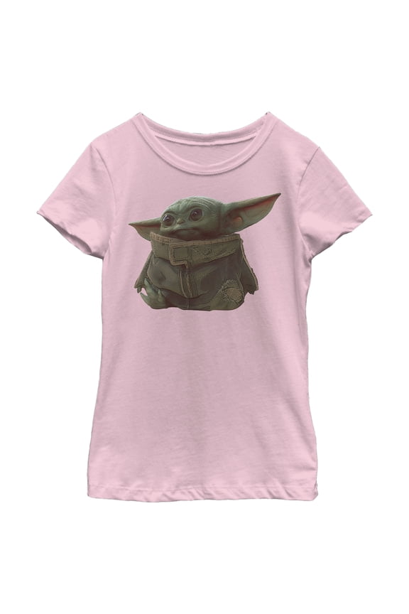 Girl's Star Wars: The Mandalorian The Child Portrait Graphic Tee Light Pink Medium