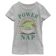 thumbnail image 1 of Girl's Star Wars: The Mandalorian The Child Power Nap Bassinet  Graphic Tee Athletic Heather Small, 1 of 5