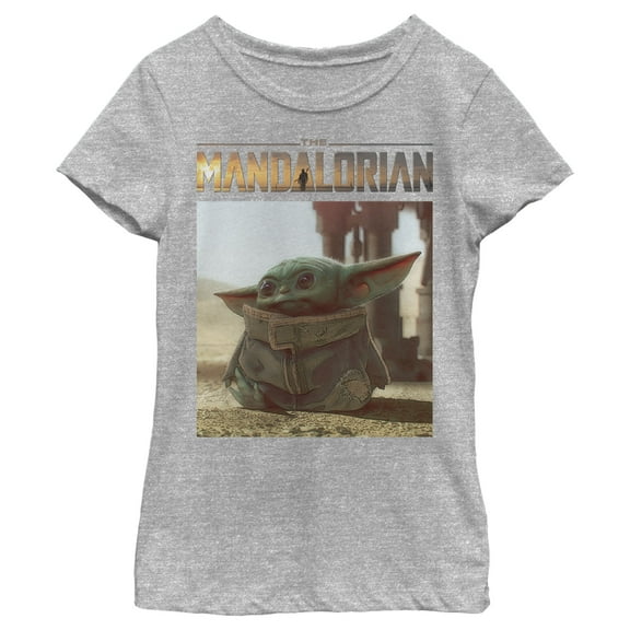 Girl's Star Wars: The Mandalorian The Child Scene Graphic Tee Athletic Heather X Large