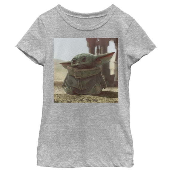 Girl's Star Wars: The Mandalorian The Child Square Frame Graphic Tee Athletic Heather Medium