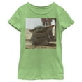 thumbnail image 1 of Girl's Star Wars: The Mandalorian The Child Square Frame  Graphic Tee Green Apple Large, 1 of 3