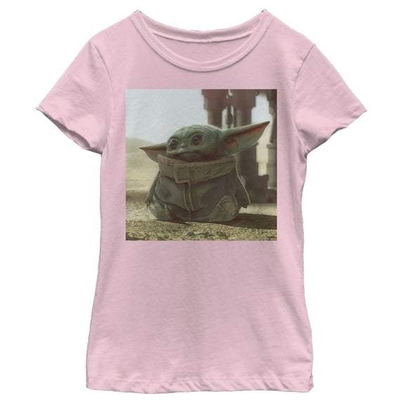 Girl's Star Wars: The Mandalorian The Child Square Frame Graphic Tee Light Pink Large