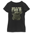thumbnail image 1 of Girl's Star Wars: The Mandalorian The Child Text Graphic Tee Black Large, 1 of 4