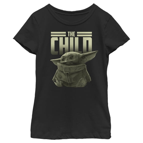 Girl's Star Wars: The Mandalorian The Child Text Graphic Tee Black Large