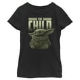 thumbnail image 1 of Girl's Star Wars: The Mandalorian The Child Text  Graphic Tee Black X Small, 1 of 4