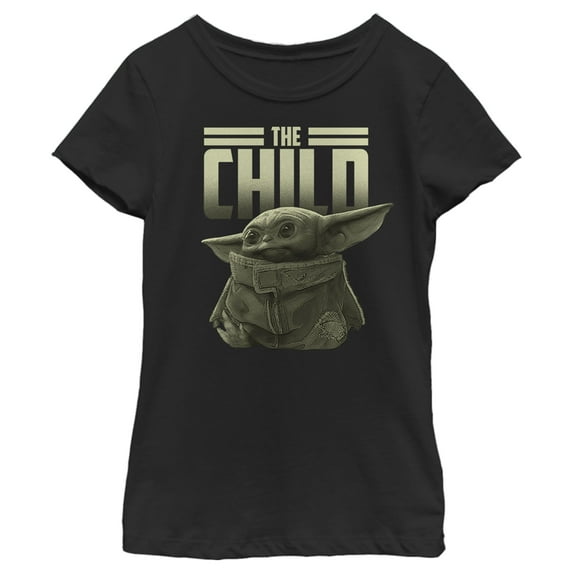 Girl's Star Wars: The Mandalorian The Child Text Graphic Tee Black X Small