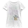 thumbnail image 1 of Girl's Star Wars: The Mandalorian The Child The Force is Strong  Graphic Tee White Medium, 1 of 5