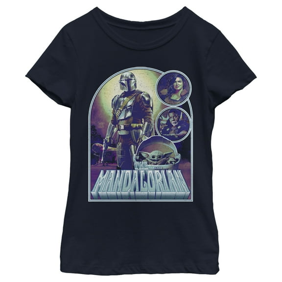 Girl's Star Wars: The Mandalorian The New Plan  Graphic Tee Navy Blue X Large
