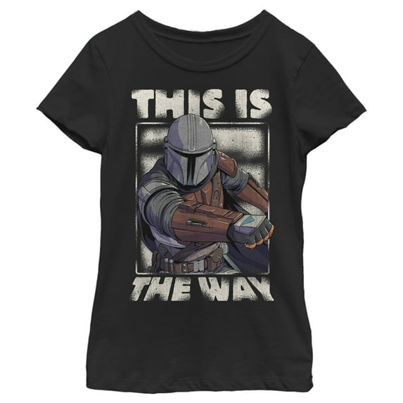 Girl's Star Wars: The Mandalorian This Is The Way Mando Graphic Tee Black X Large