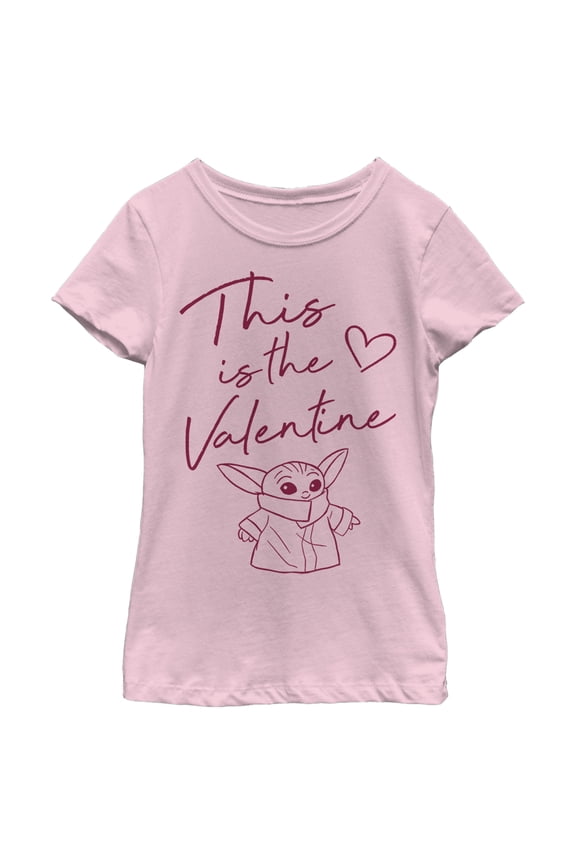 Girl's Star Wars: The Mandalorian Valentine's Day The Child Valentine Way Graphic Tee Light Pink Medium