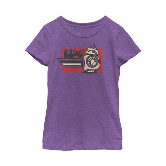Girl's Star Wars: The Rise of Skywalker BB-8 on the Run  Graphic Tee Purple Berry X Small