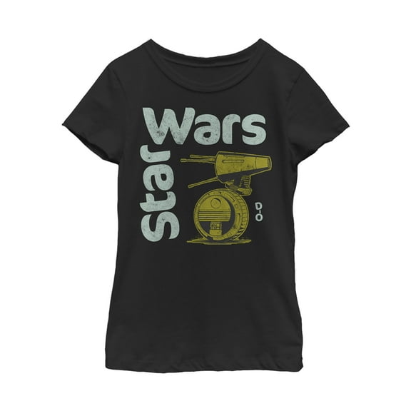 Girl's Star Wars: The Rise of Skywalker D-0 Roll  Graphic Tee Black Large