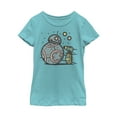thumbnail image 1 of Girl's Star Wars: The Rise of Skywalker Droid Cuties Graphic Tee Tahiti Blue X Small, 1 of 3