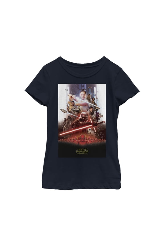 Girl's Star Wars: The Rise of Skywalker Epic Poster Graphic Tee Navy Blue X Large