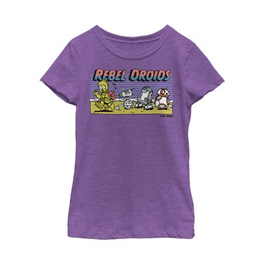 Girl's Star Wars: The Rise of Skywalker Rebel Droids Cartoon  Graphic Tee Purple Berry X Large