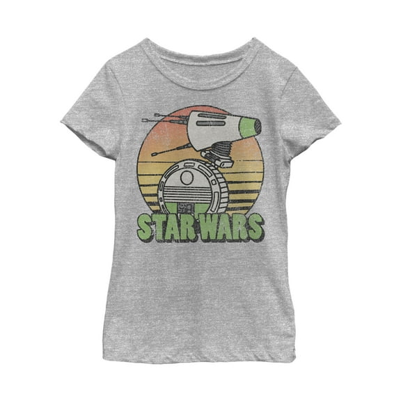 Girl's Star Wars: The Rise of Skywalker Retro D-0 Sunset  Graphic Tee Athletic Heather Large