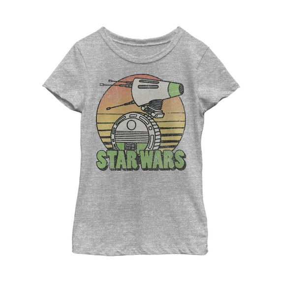 Girl's Star Wars: The Rise of Skywalker Retro D-0 Sunset Graphic Tee Athletic Heather Large