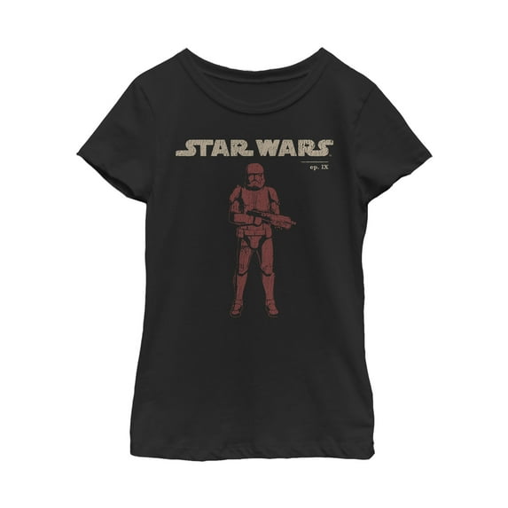 Girl's Star Wars: The Rise of Skywalker Retro Sith Trooper Graphic Tee Black Medium