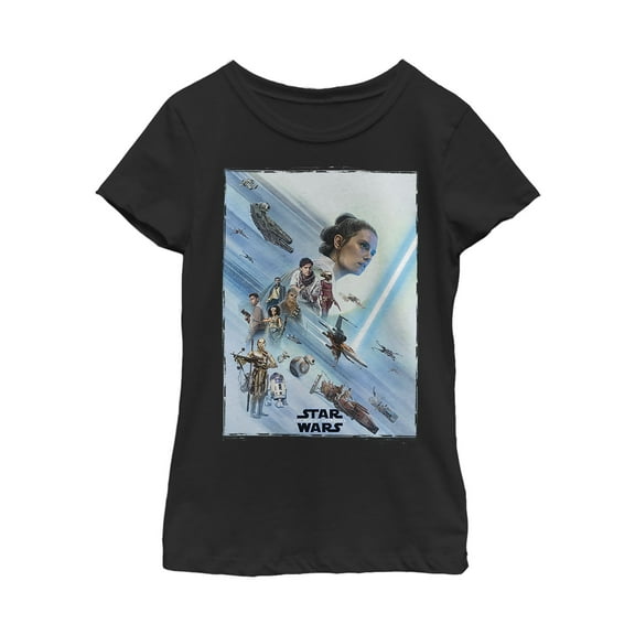 Girl's Star Wars: The Rise of Skywalker Rey Poster  Graphic Tee Black Small