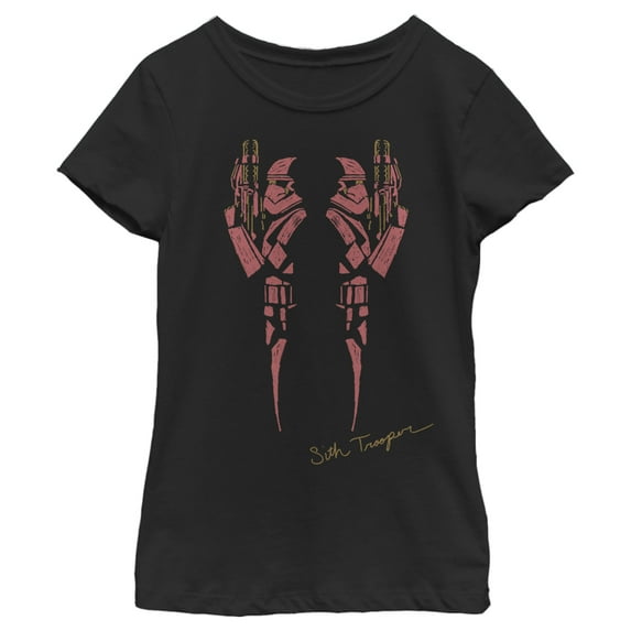Girl's Star Wars: The Rise of Skywalker Sith Trooper Inkblot Graphic Tee Black X Large