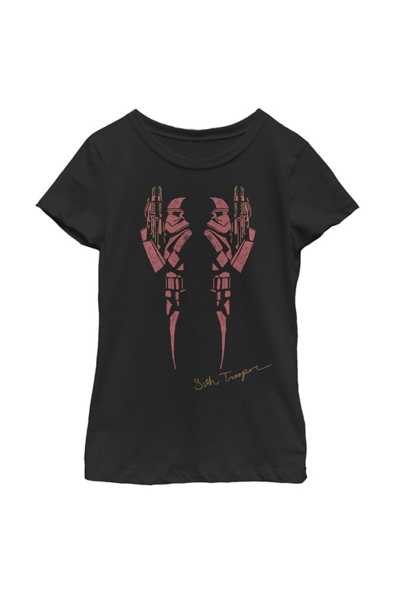 Girl's Star Wars: The Rise of Skywalker Sith Trooper Inkblot Graphic Tee Black X Small