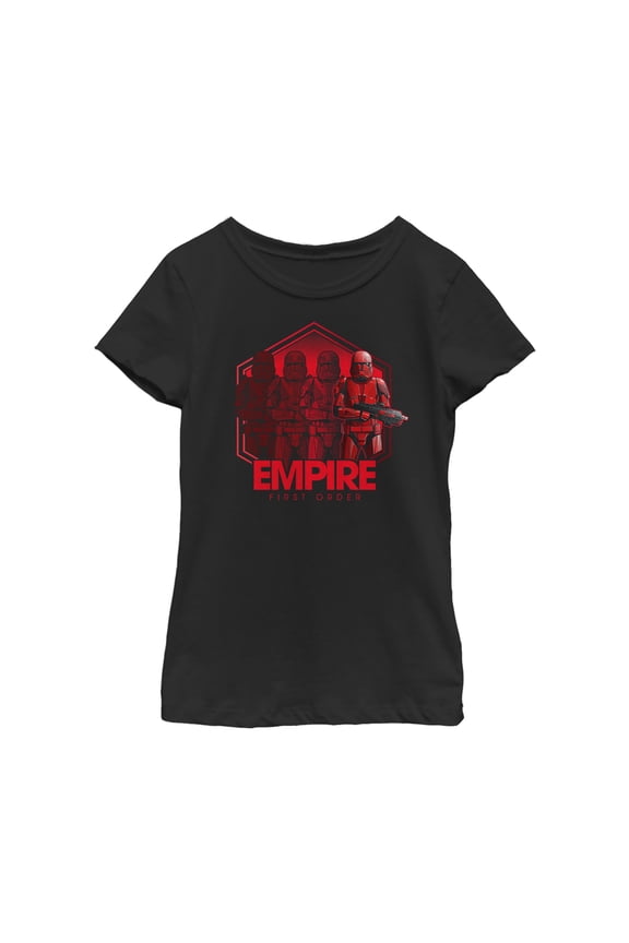 Girl's Star Wars: The Rise of Skywalker Sith Trooper Reflection  Graphic Tee Black Medium