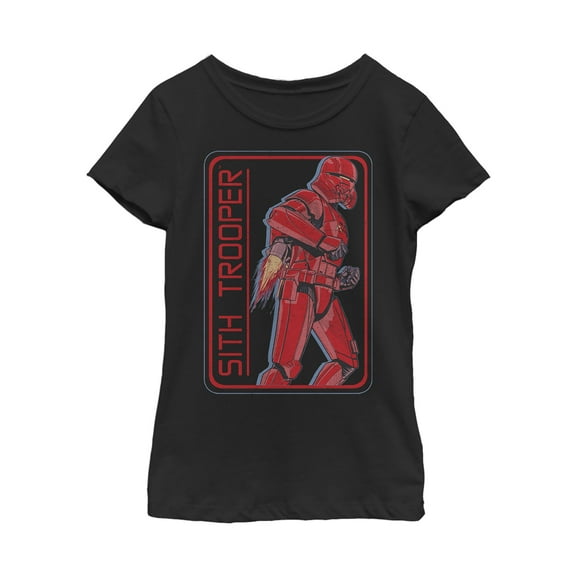 Girl's Star Wars: The Rise of Skywalker Sith Trooper Rocket  Graphic Tee Black Small