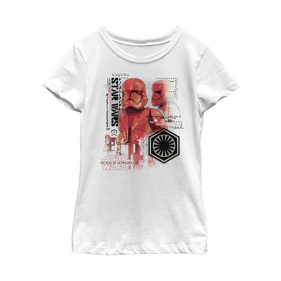 Girl's Star Wars: The Rise of Skywalker Sith Trooper Schematic Villain Graphic Tee White Small