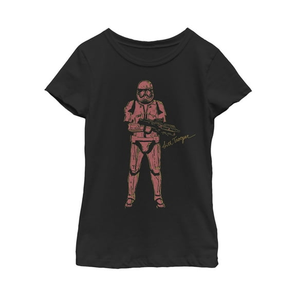 Girl's Star Wars: The Rise of Skywalker Sith Trooper Villain Graphic Tee Black X Large