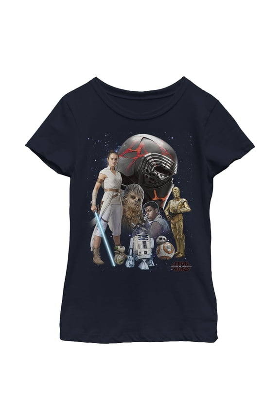 Girl's Star Wars: The Rise of Skywalker Sith Villain Trooper Graphic Tee Navy Blue Small