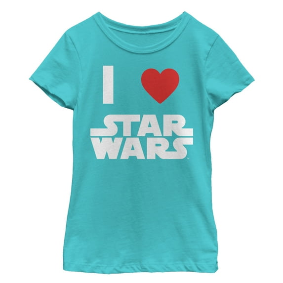 Girl's Star Wars True Love Graphic Tee Tahiti Blue Large