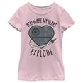 thumbnail image 1 of Girl's Star Wars Valentine Death Star Heart  Graphic Tee Light Pink Medium, 1 of 3