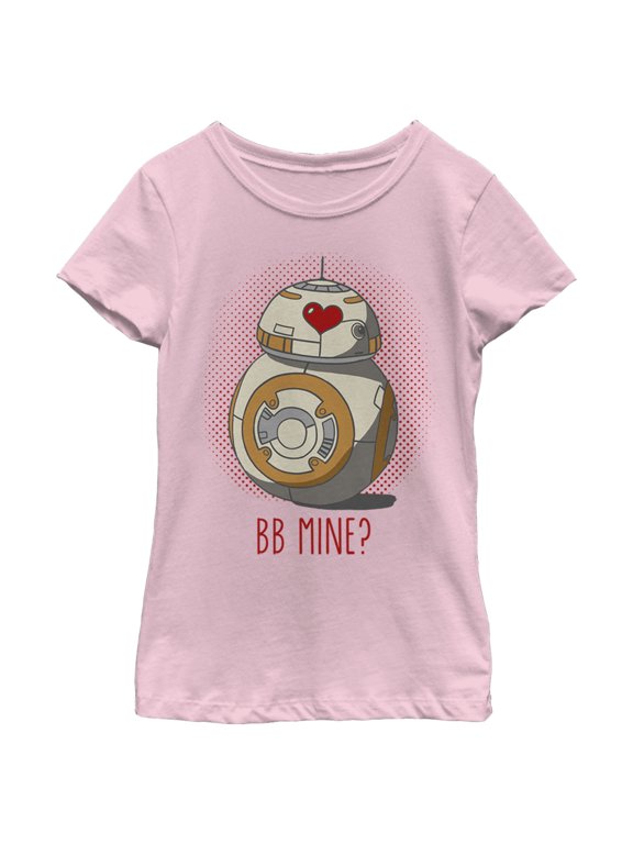 Girl's Star Wars Valentine's Day BB Mine? Graphic Tee Light Pink X Large