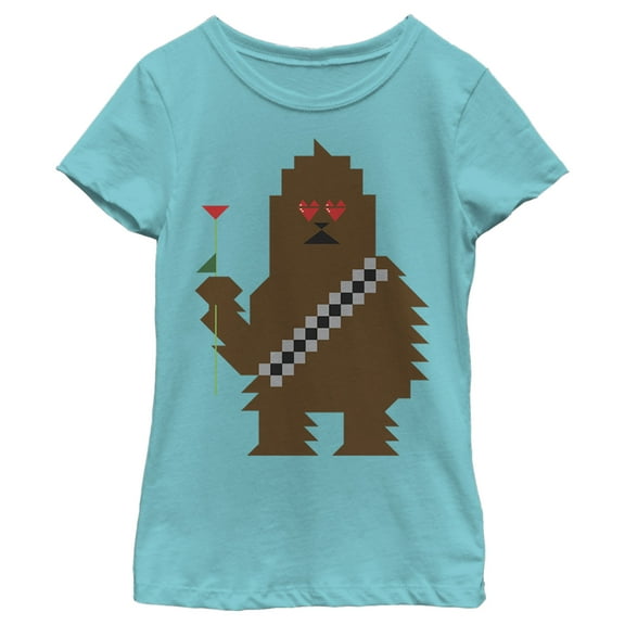 Girl's Star Wars Valentine's Day Chewbacca  Graphic Tee Tahiti Blue X Small