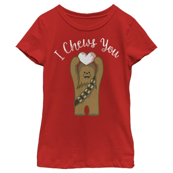 Girl's Star Wars Valentine's Day Chewie Cute Heart Graphic Tee